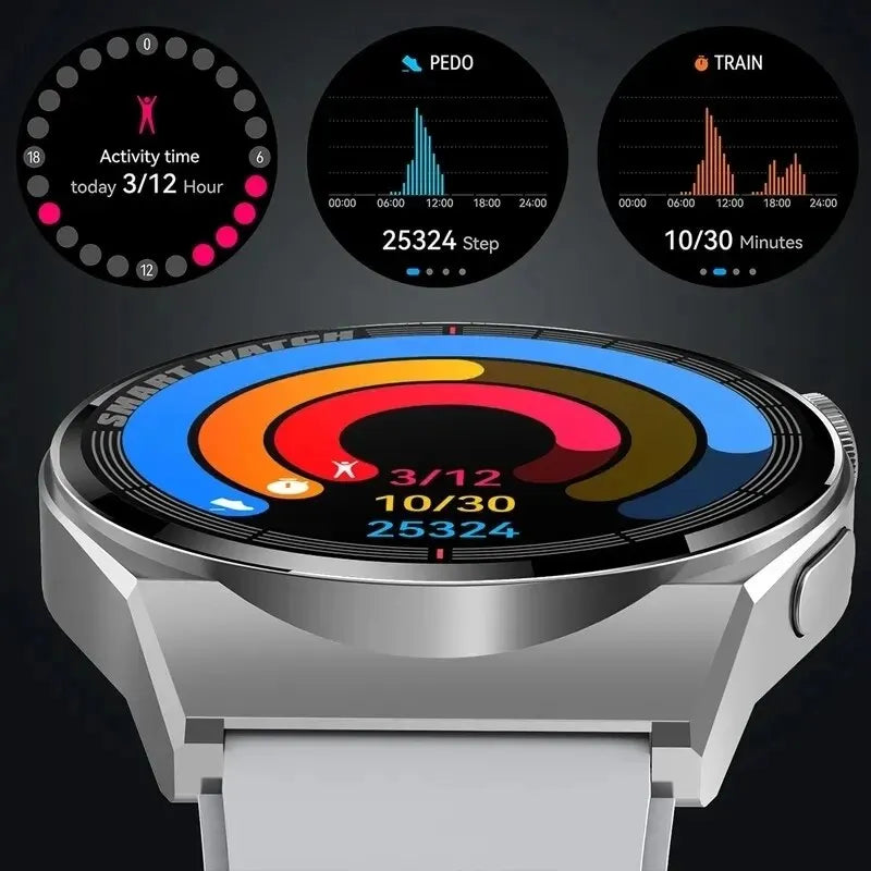 Smartwatch display showing health tracking features-fitness mode on screen
