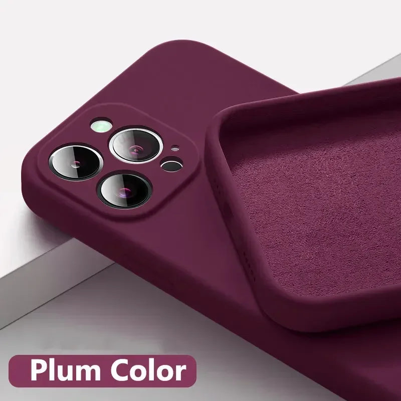 Plum half-wrapped phone case for iPhone.lightweight,non-slip,anti-fingerprint,and dustproof design.Minimalist plain style